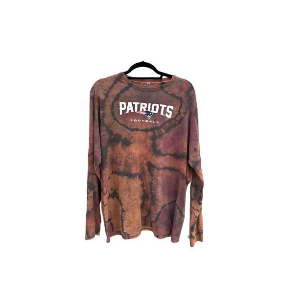 Tie Dye Long Sleeve Patriots Shirt | Geode Tie - Reverse Dye / Ice Dye - Picture 1 of 2